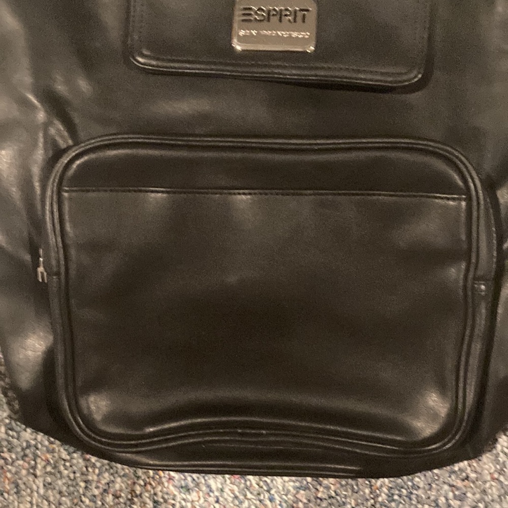 Esprit Pleather Drawstring/Snap Backpack-Nwot - image 3